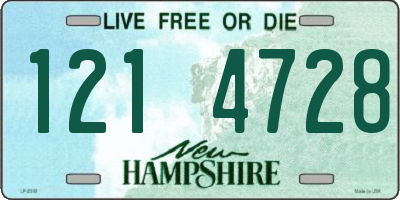 NH license plate 1214728