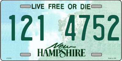 NH license plate 1214752