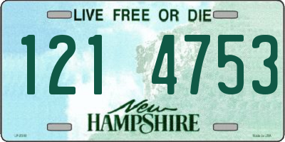 NH license plate 1214753