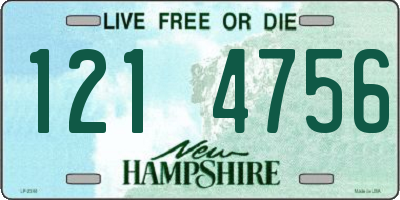 NH license plate 1214756