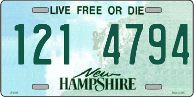 NH license plate 1214794