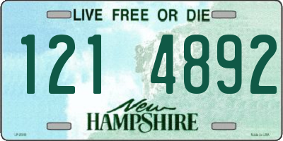 NH license plate 1214892