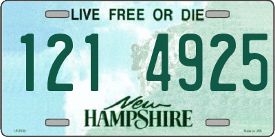 NH license plate 1214925