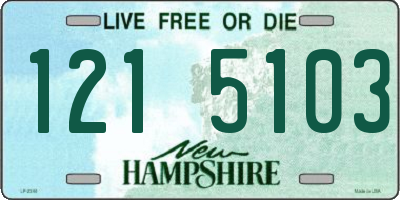 NH license plate 1215103