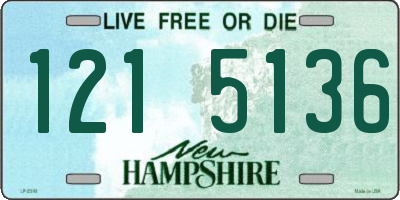 NH license plate 1215136