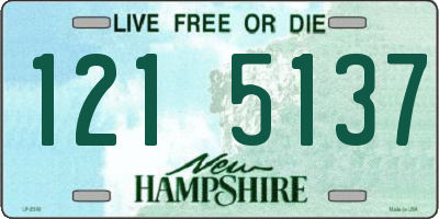 NH license plate 1215137