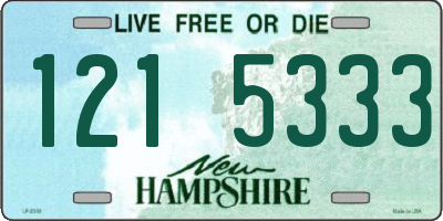 NH license plate 1215333