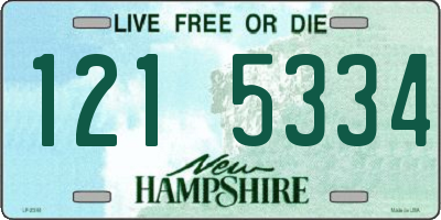 NH license plate 1215334