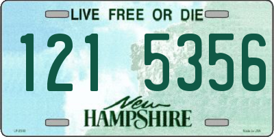 NH license plate 1215356