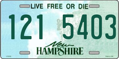 NH license plate 1215403