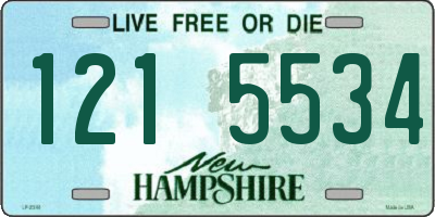 NH license plate 1215534