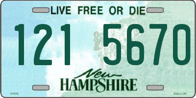 NH license plate 1215670