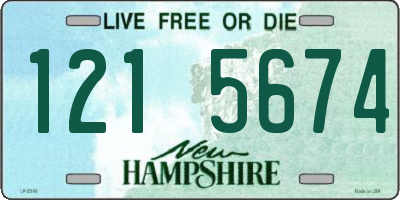 NH license plate 1215674