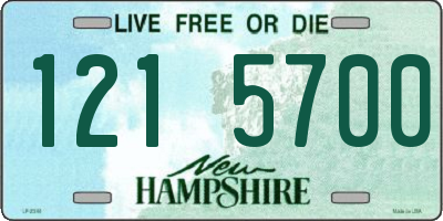 NH license plate 1215700