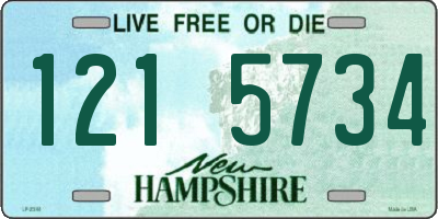 NH license plate 1215734