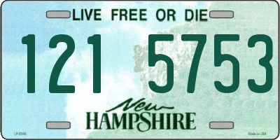 NH license plate 1215753