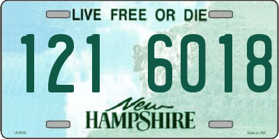 NH license plate 1216018
