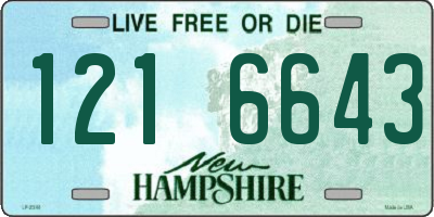 NH license plate 1216643