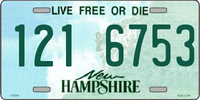 NH license plate 1216753