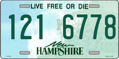 NH license plate 1216778