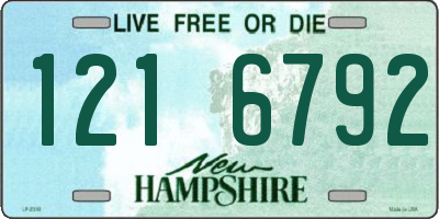 NH license plate 1216792