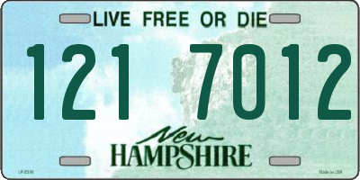 NH license plate 1217012