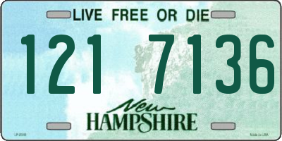 NH license plate 1217136