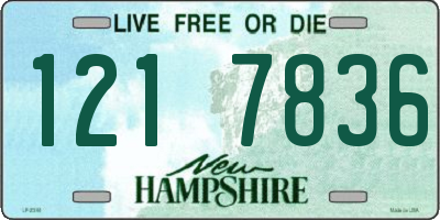 NH license plate 1217836