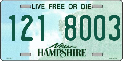 NH license plate 1218003