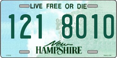 NH license plate 1218010