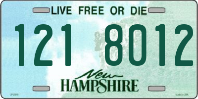 NH license plate 1218012