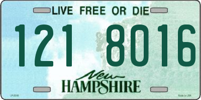 NH license plate 1218016