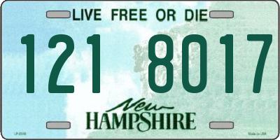 NH license plate 1218017