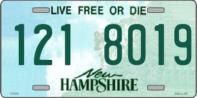 NH license plate 1218019
