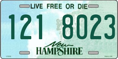 NH license plate 1218023