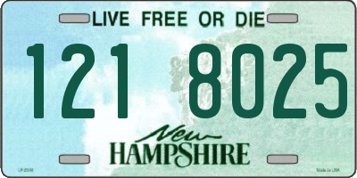 NH license plate 1218025