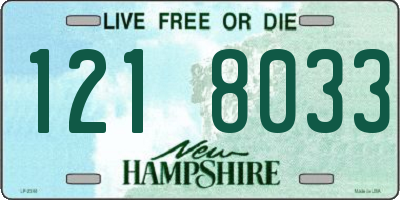 NH license plate 1218033
