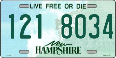 NH license plate 1218034