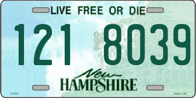 NH license plate 1218039