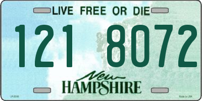 NH license plate 1218072