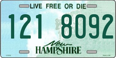 NH license plate 1218092