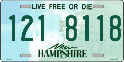 NH license plate 1218118