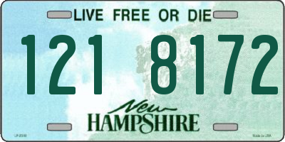 NH license plate 1218172