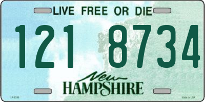 NH license plate 1218734