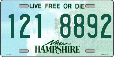 NH license plate 1218892