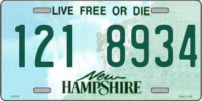 NH license plate 1218934