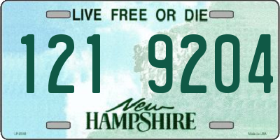 NH license plate 1219204