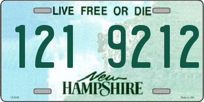 NH license plate 1219212