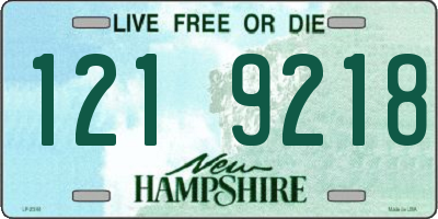 NH license plate 1219218