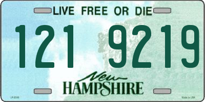 NH license plate 1219219